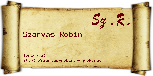 Szarvas Robin névjegykártya